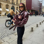Cropped PU Jacket