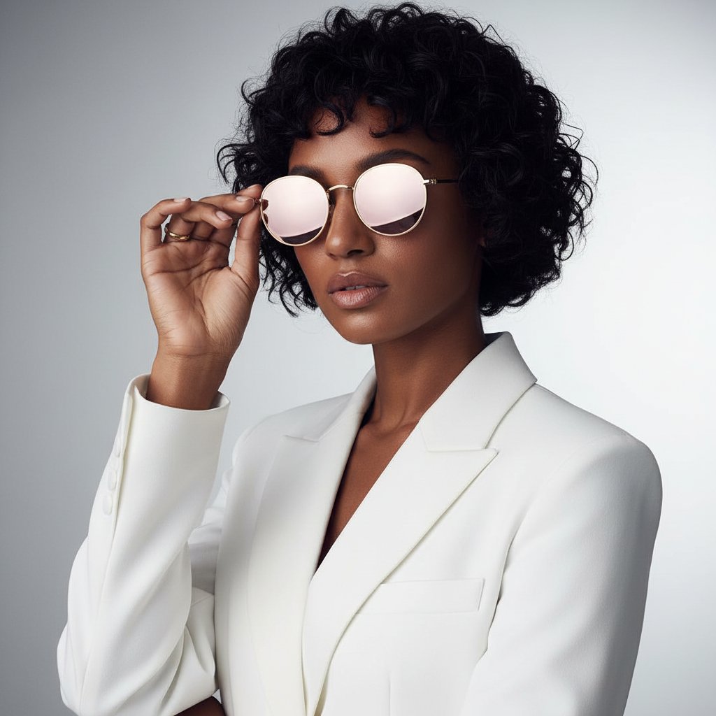 Round Metal-Frame Sunglasses