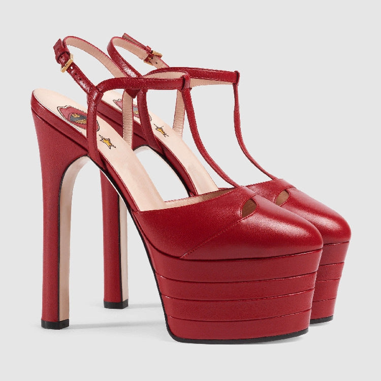 Buckle-Detail Block Heels