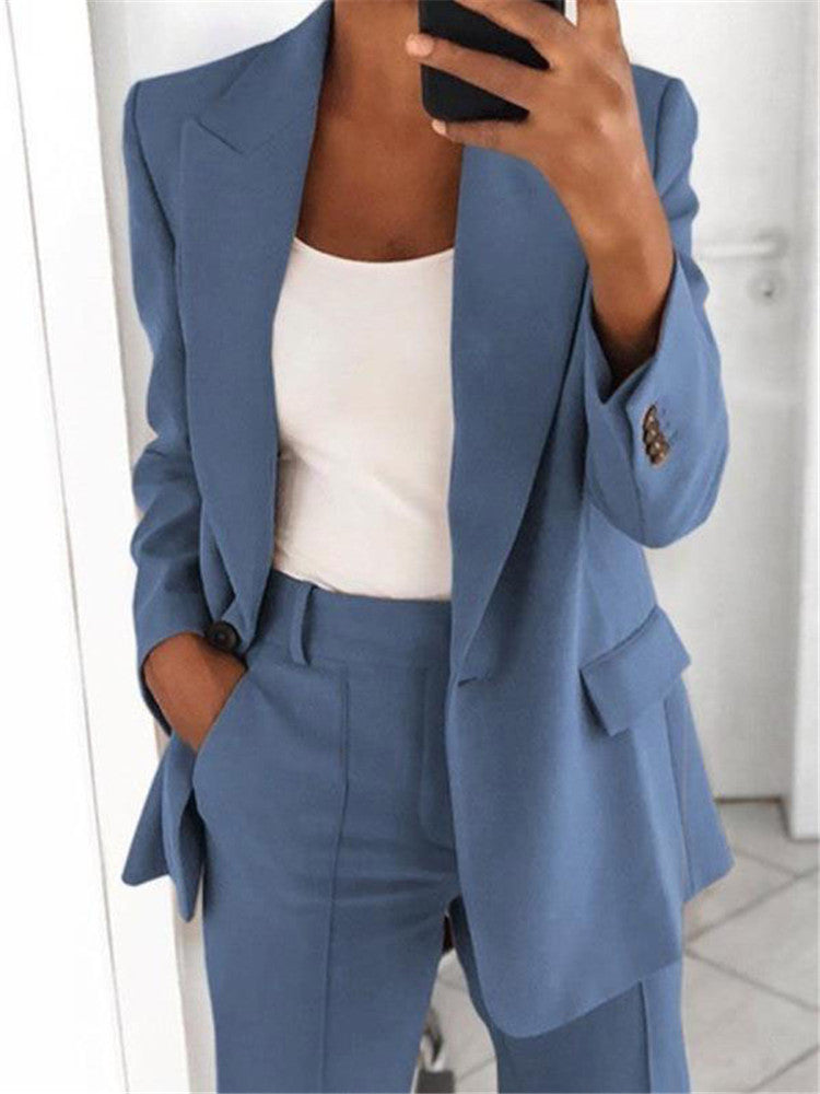 Single-Button Blazer & Trouser Set