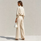 Half-Zip Hoodie & Wide-Leg Trouser Set