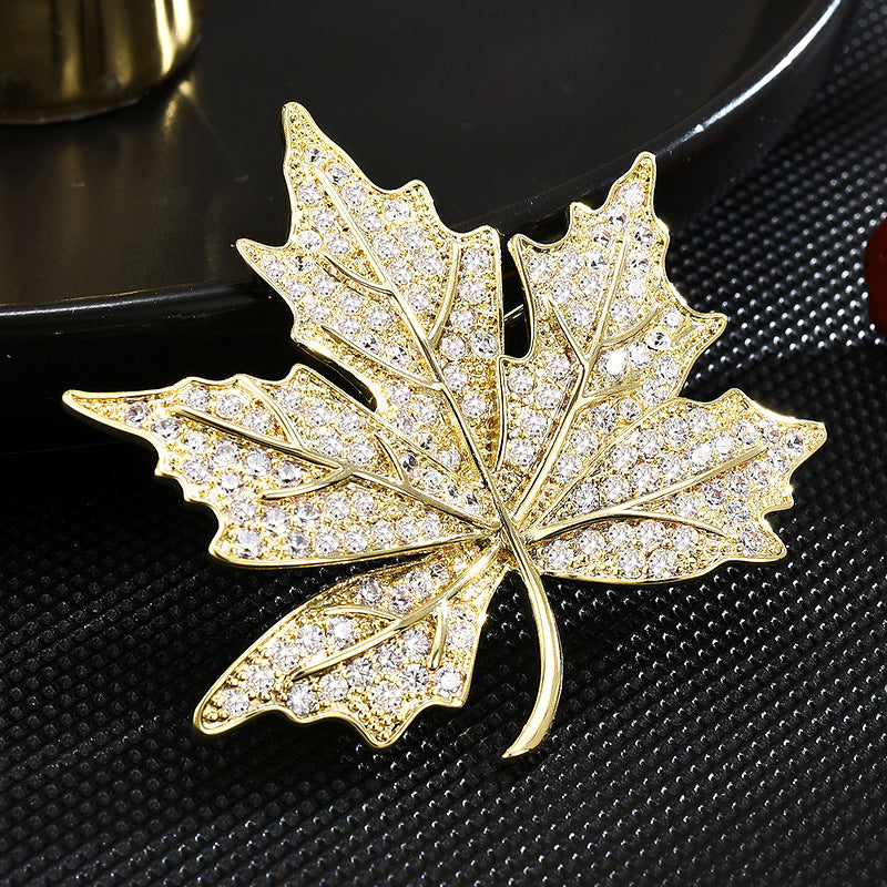 Golden Maple Leaf Brooch