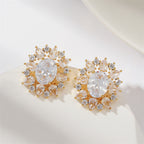 Floral Zircon Stud Earrings