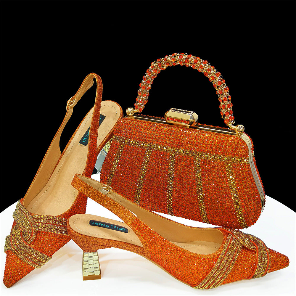 Embellished Shoe & Bag Set