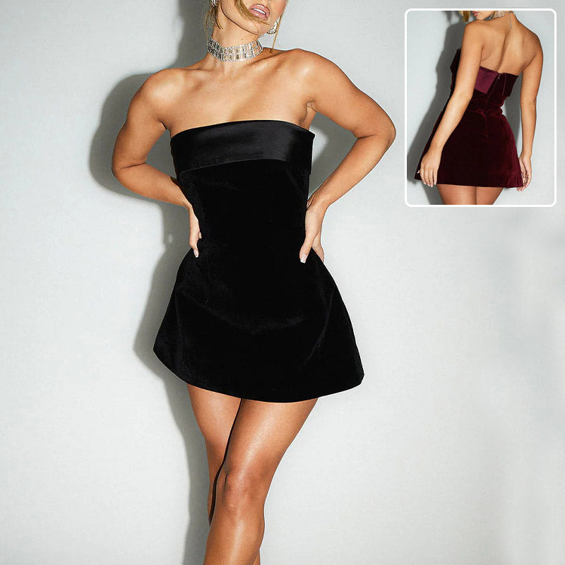 Strapless Zip Mini Dress