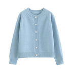 Round-Neck Knit Cardigan