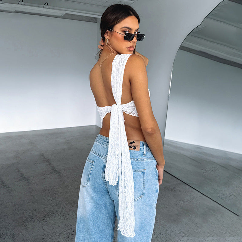 Asymmetric Lace-Back Top