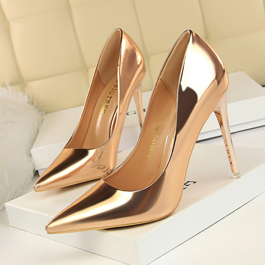 PU Slip-On Stiletto Pumps