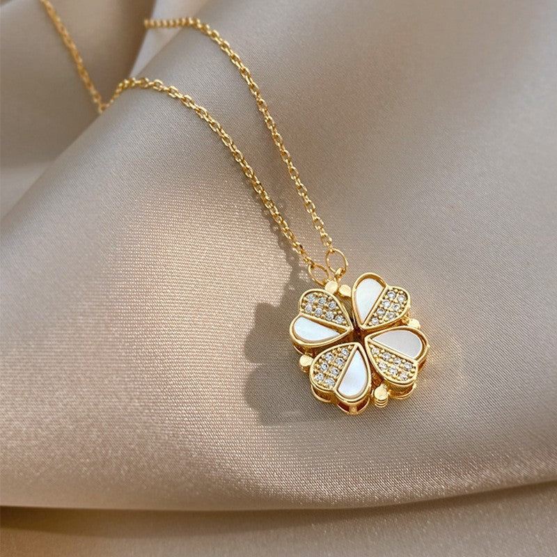 Clover Heart Pendant Necklace