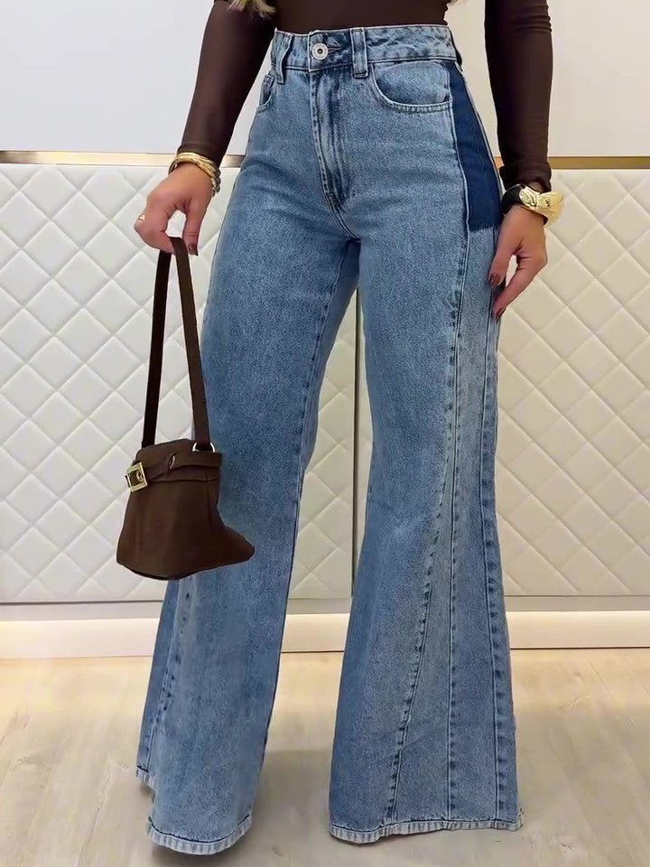 Light Blue High-Waist Flared Jeans