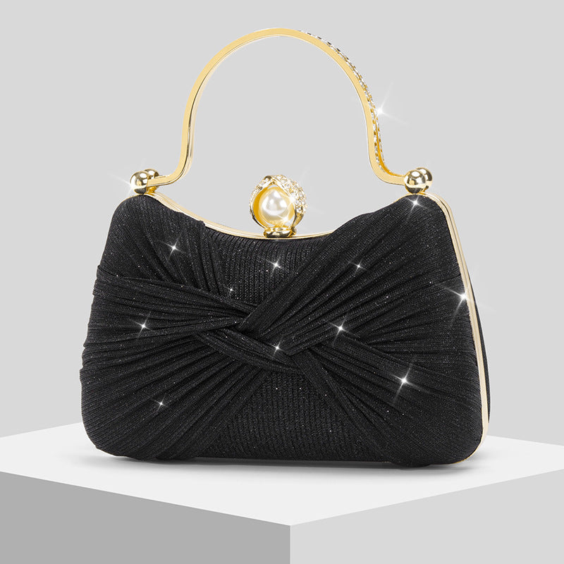 Pleated Shimmer Evening Bag