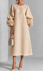Floral-Detail Midi Dress