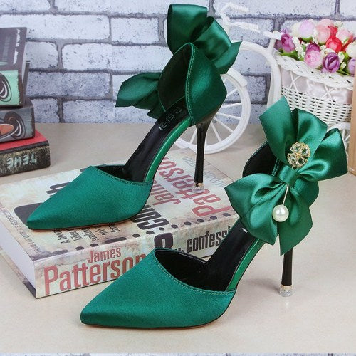 Bow-Detail Pointed-Toe Shoes