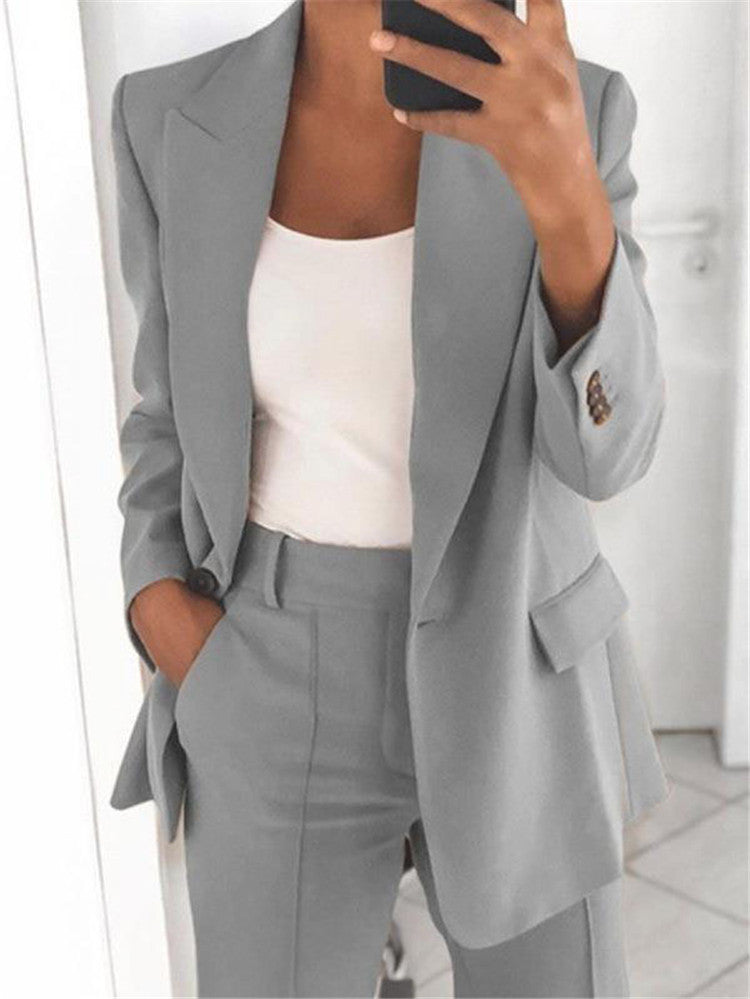 Single-Button Blazer & Trouser Set
