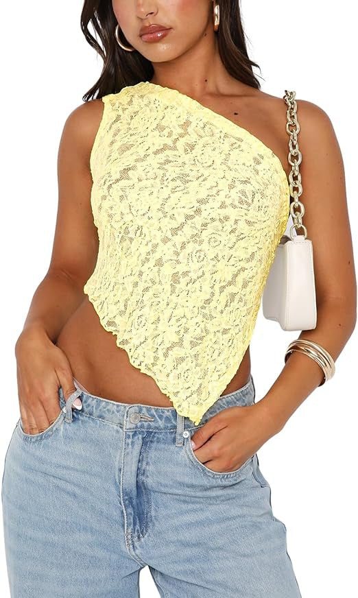 Asymmetric Lace-Back Top