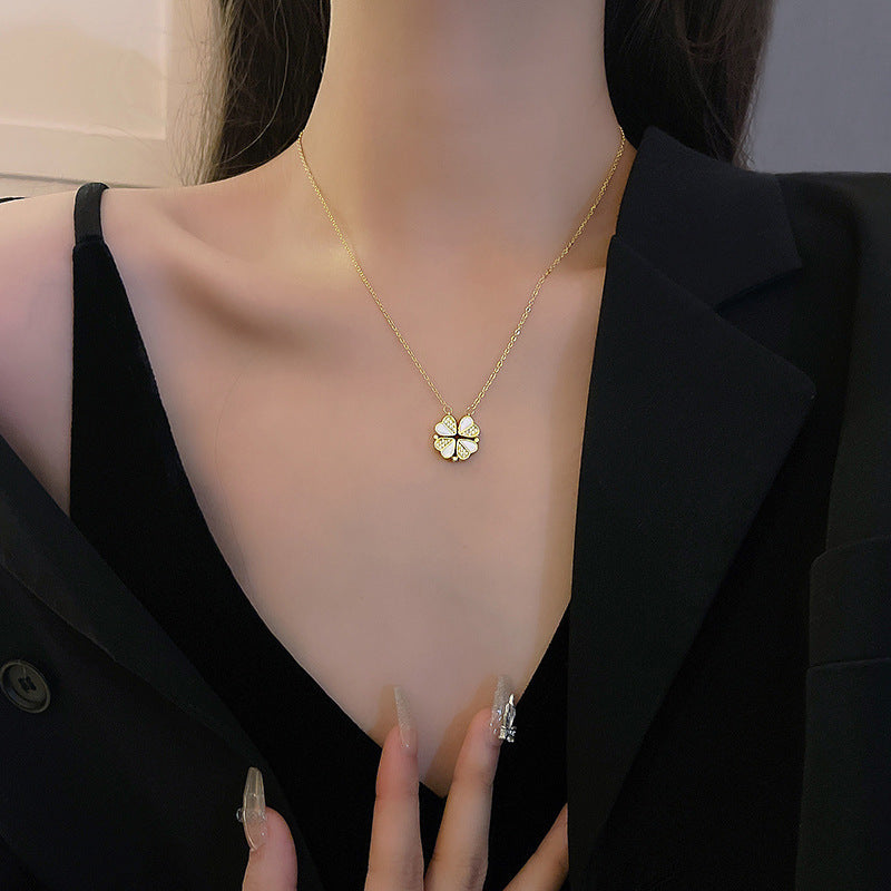Clover Heart Pendant Necklace
