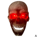 Red light-up skull costume mask, front view with open jaw.
