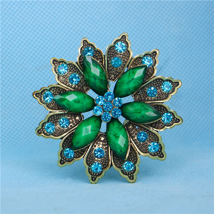 Geometric Rhinestone Brooch