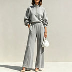 Half-Zip Hoodie & Wide-Leg Trouser Set