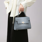 Crocodile-Effect PU Tote