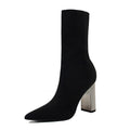 Metal-Detail Block-Heel Ankle Boots