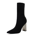Metal-Detail Block-Heel Ankle Boots