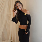Asymmetric Top & Maxi Skirt Set