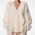 Relaxed V-Neck Button Cardigan