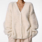 Relaxed V-Neck Button Cardigan