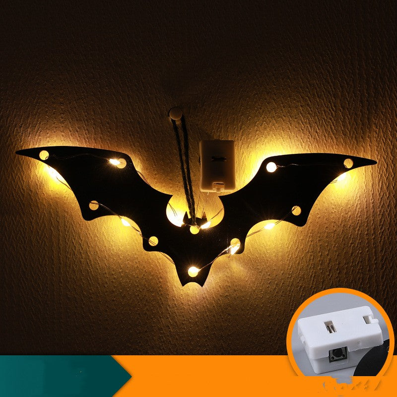 Bat-shaped hanging LED decoration with battery controller