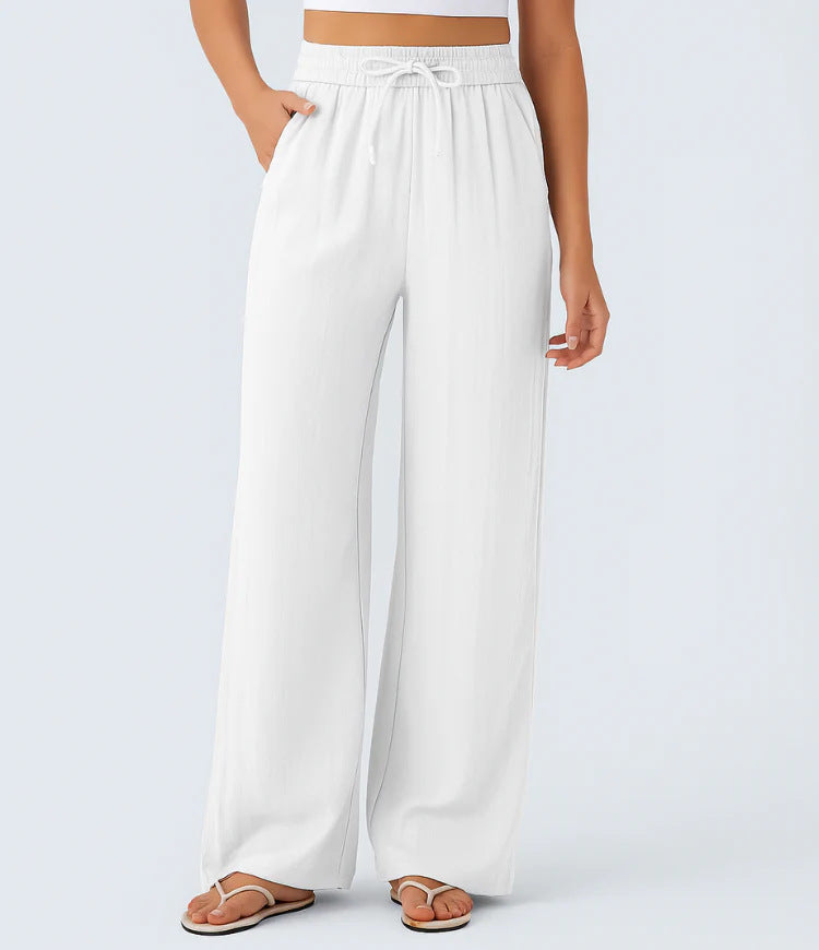 Drawstring Wide-Leg Trousers