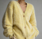 Relaxed V-Neck Button Cardigan