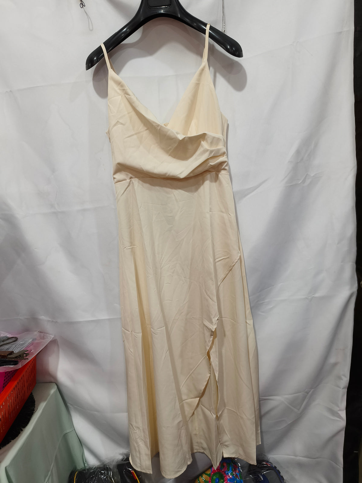 V-Neck Slit Midi Dress