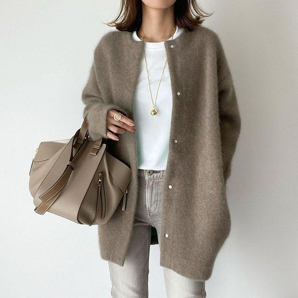 Relaxed Round-Neck Cardigan
