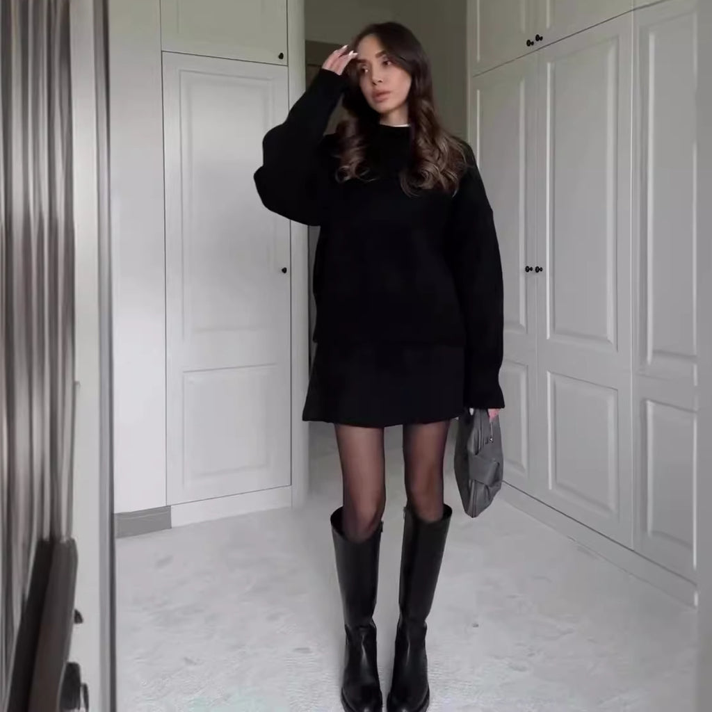 Knit Pullover & Mini Skirt Set