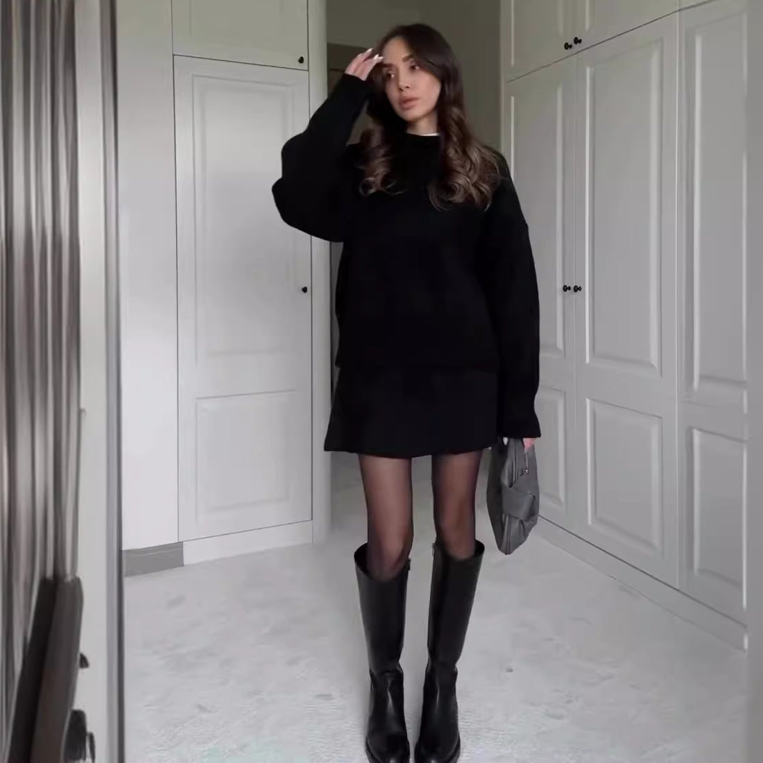 Knit Pullover & Mini Skirt Set