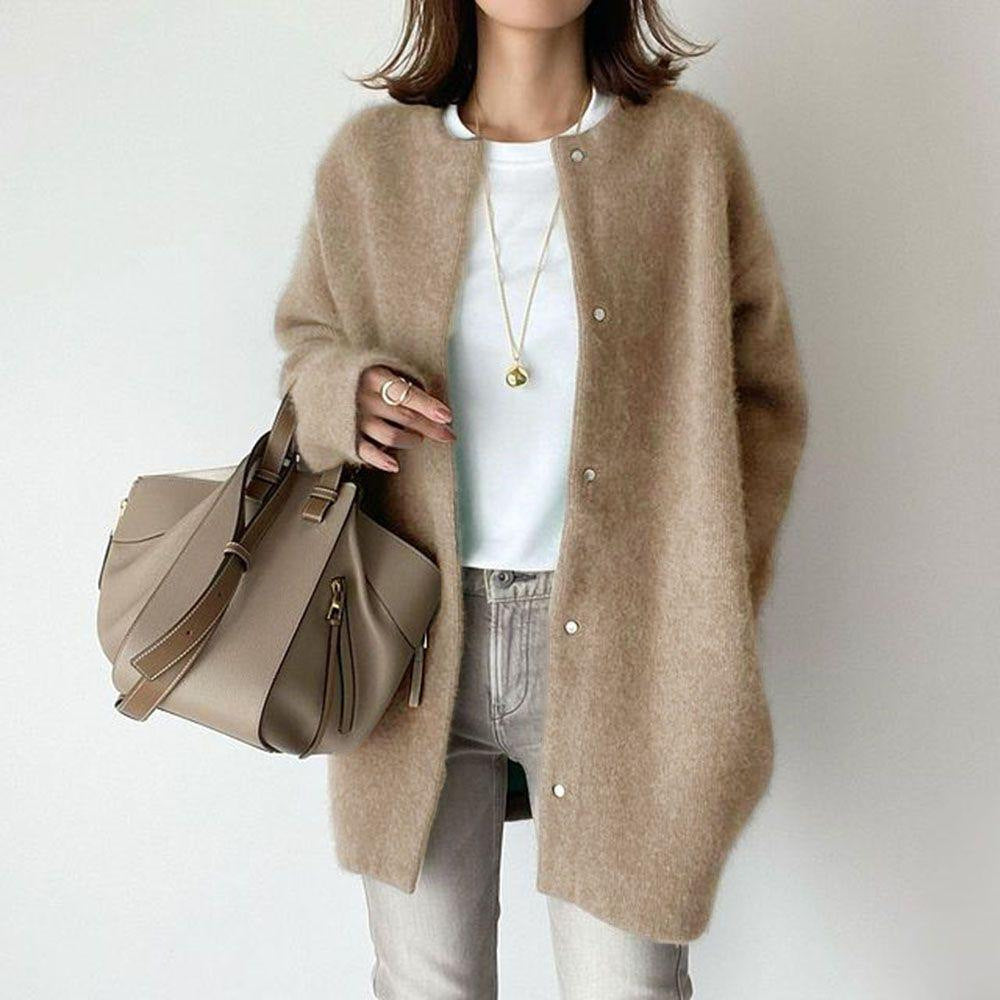 Relaxed Round-Neck Cardigan