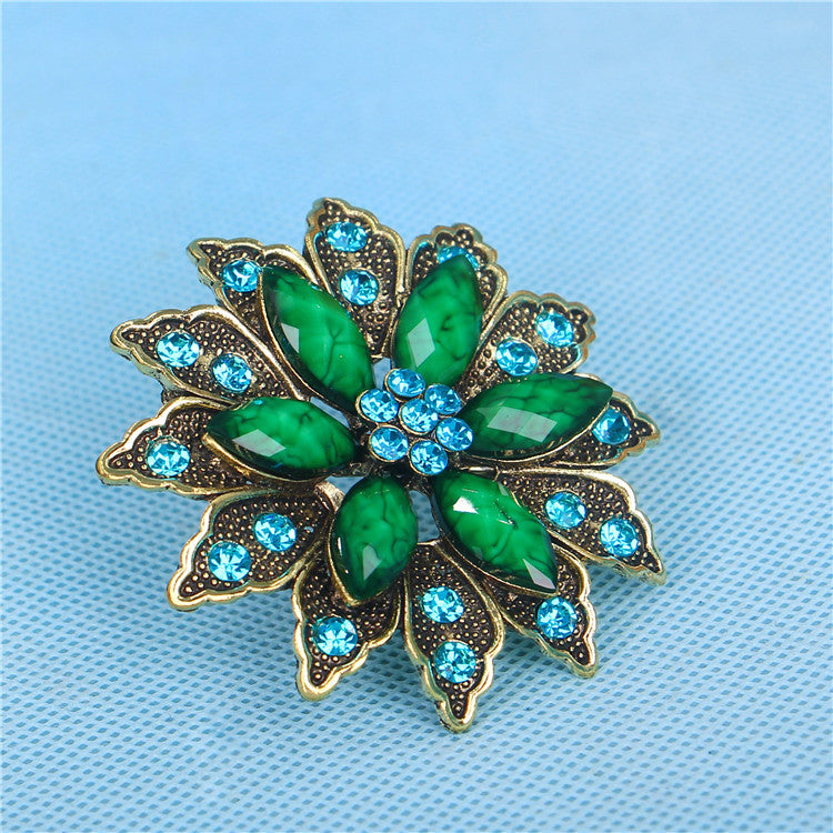 Geometric Rhinestone Brooch