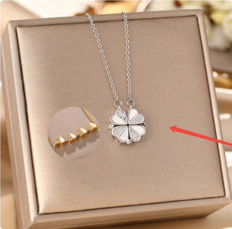 Clover Heart Pendant Necklace