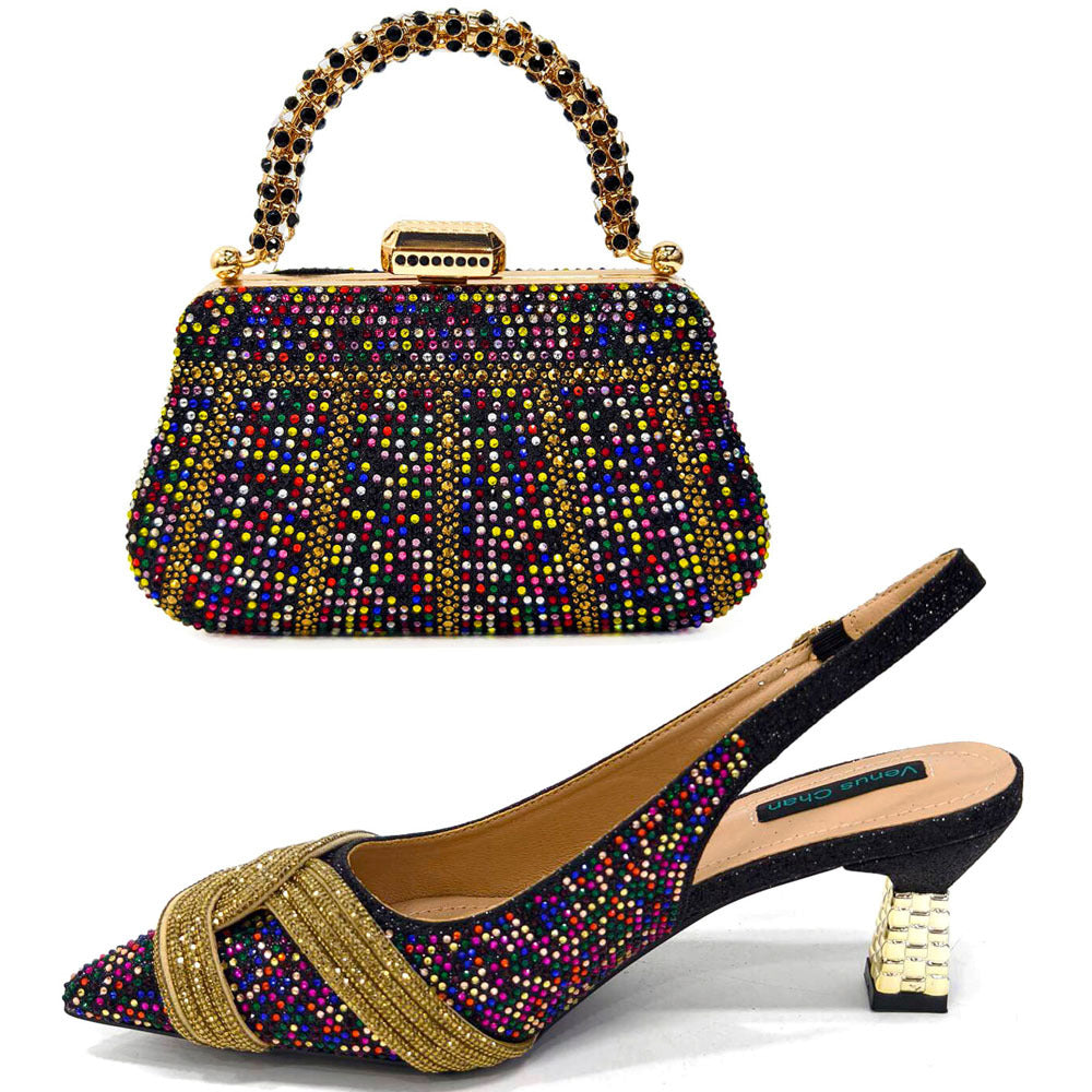 Embellished Shoe & Bag Set
