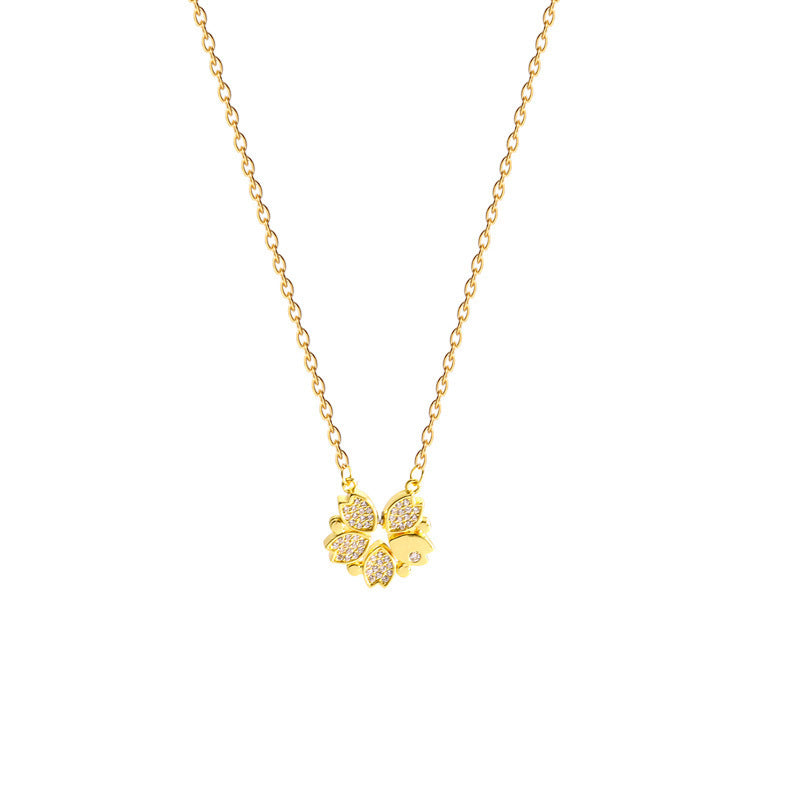 Clover Heart Pendant Necklace