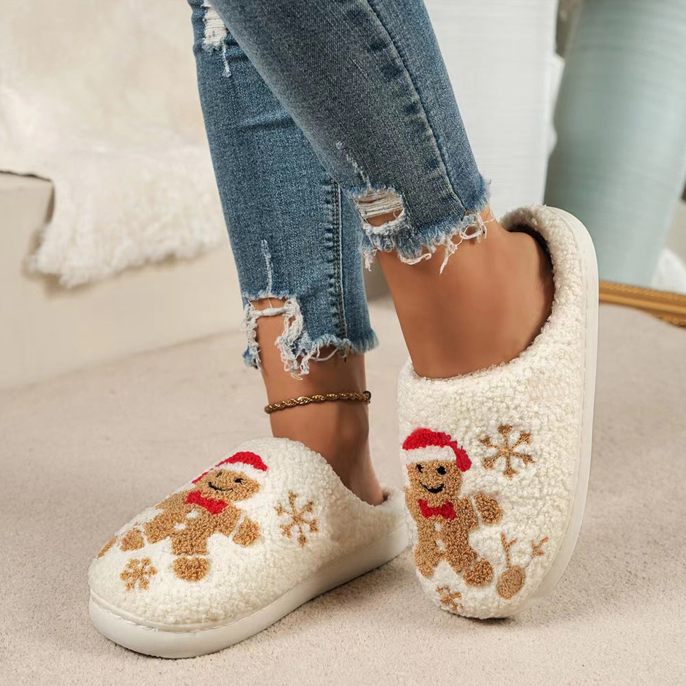 Gingerbread Plush House Slippers
