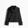 Cropped Belted Trench Coat