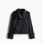Cropped Belted Trench Coat