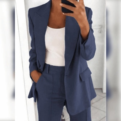 Single-Button Blazer & Trouser Set