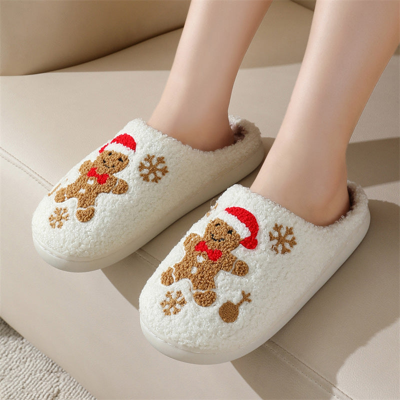Gingerbread Plush House Slippers