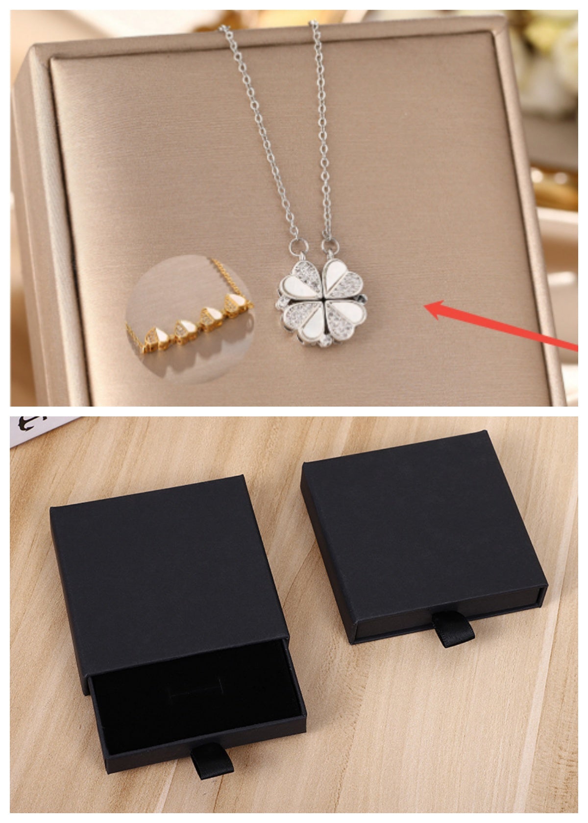 Clover Heart Pendant Necklace