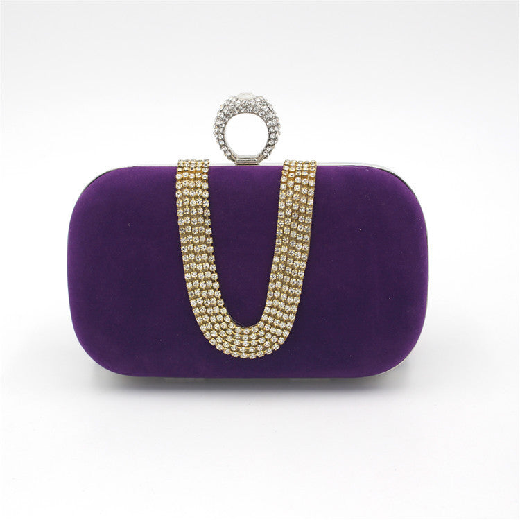 Rhinestone Velvet Evening Clutch