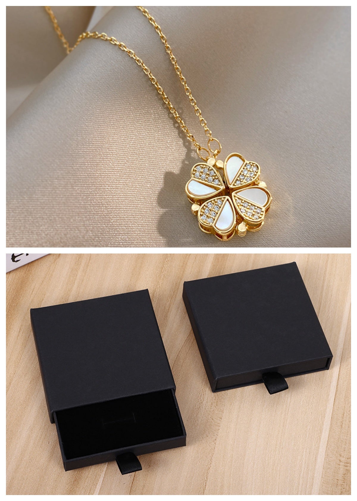Clover Heart Pendant Necklace