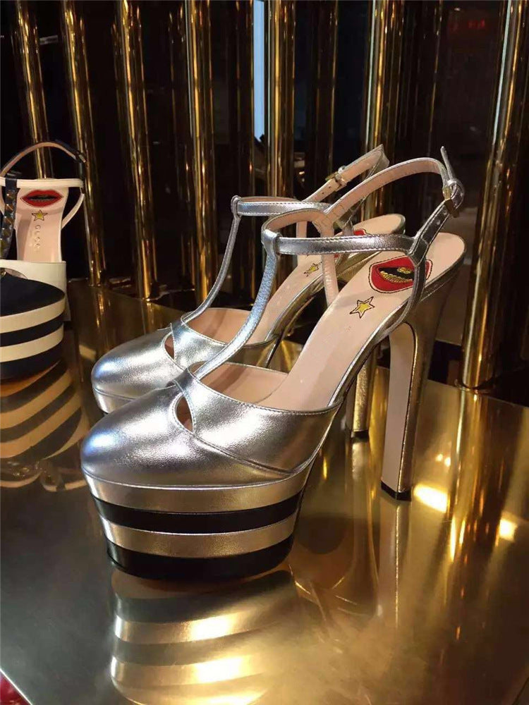 Buckle-Detail Block Heels